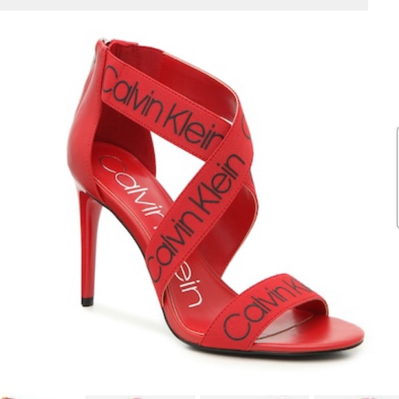 CALVIN KLEIN Red SALAS SANDALS - Picture 8 of 10